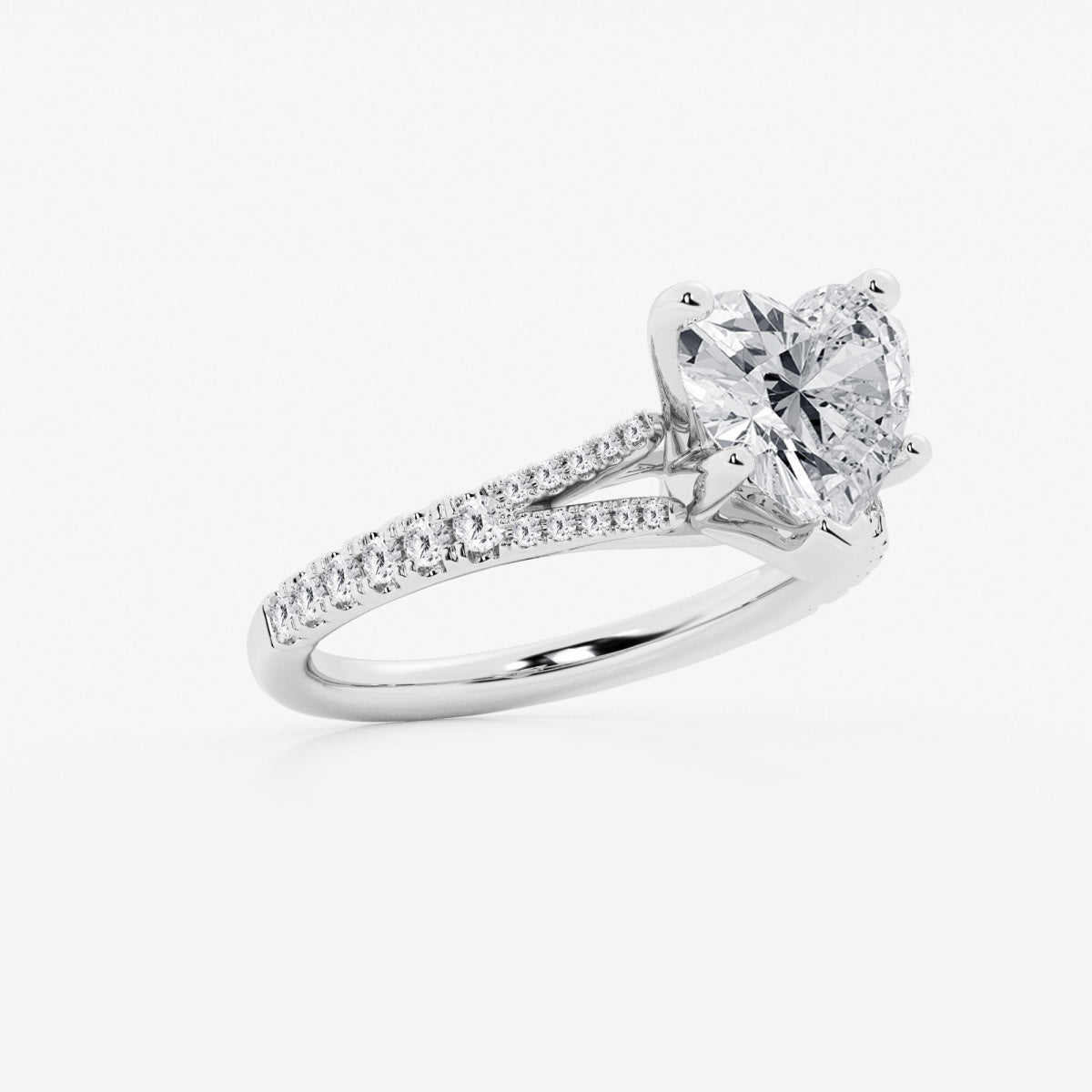 Amelia - Split Shank Side Stones Engagement Ring