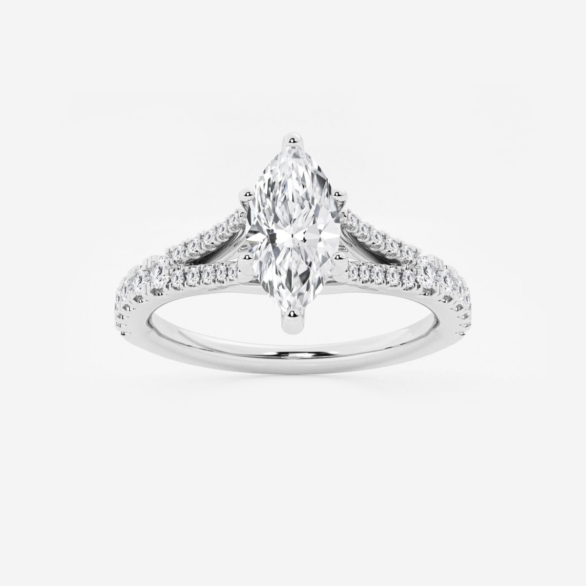 Amelia - Split Shank Side Stones Engagement Ring