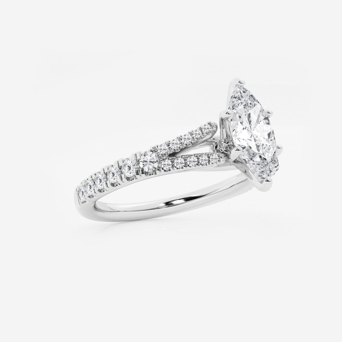 Amelia - Split Shank Side Stones Engagement Ring