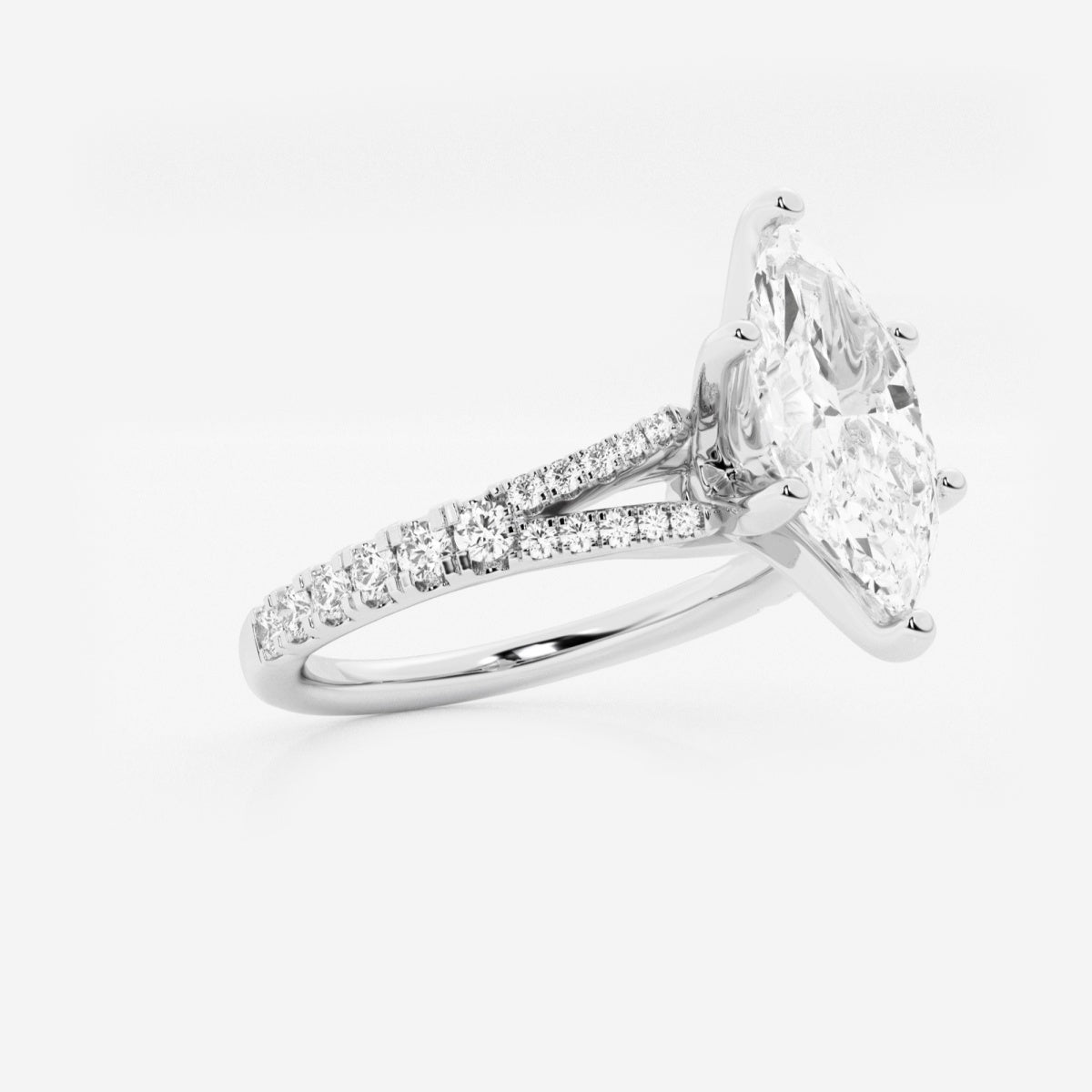 Amelia - Split Shank Side Stones Engagement Ring