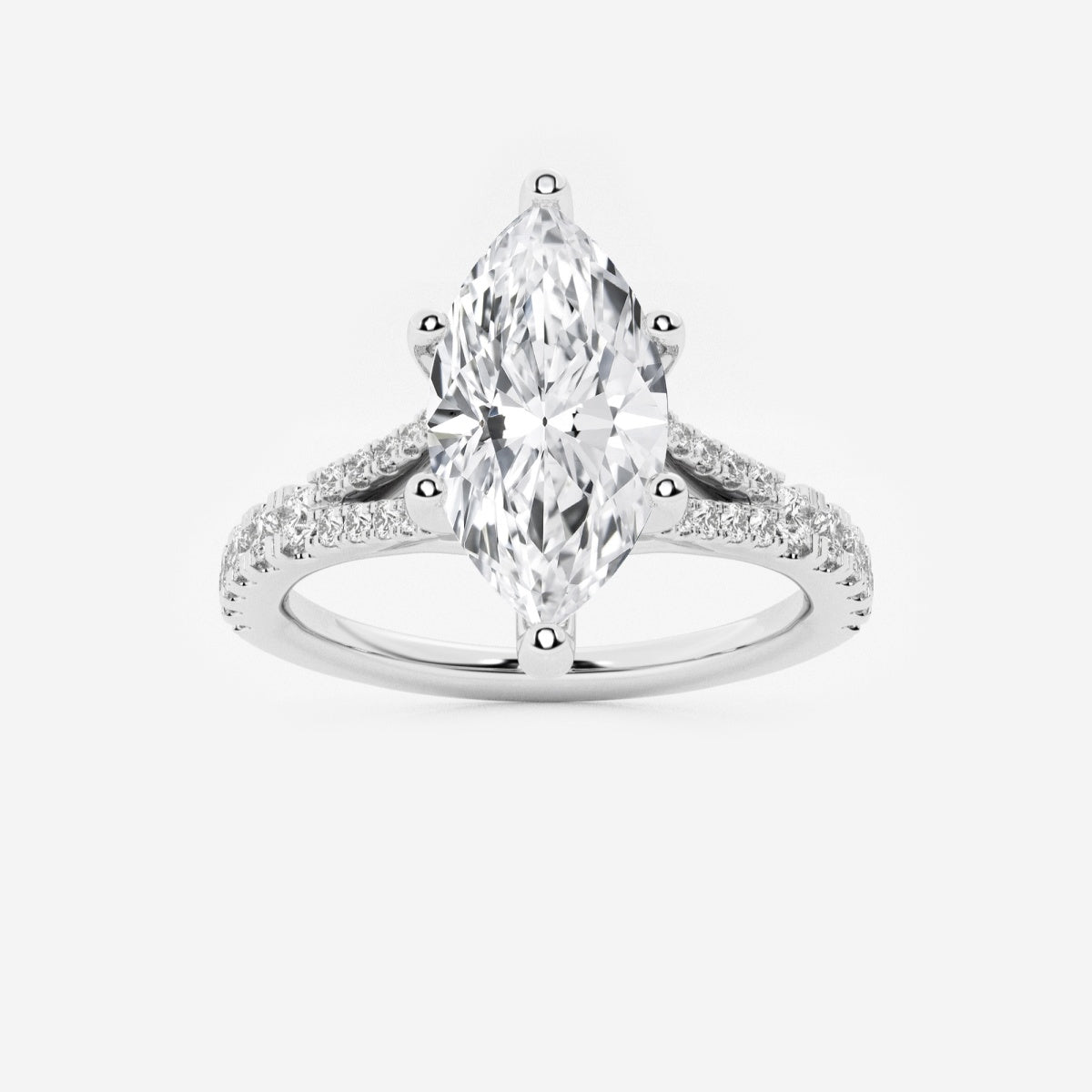 Amelia - Split Shank Side Stones Engagement Ring