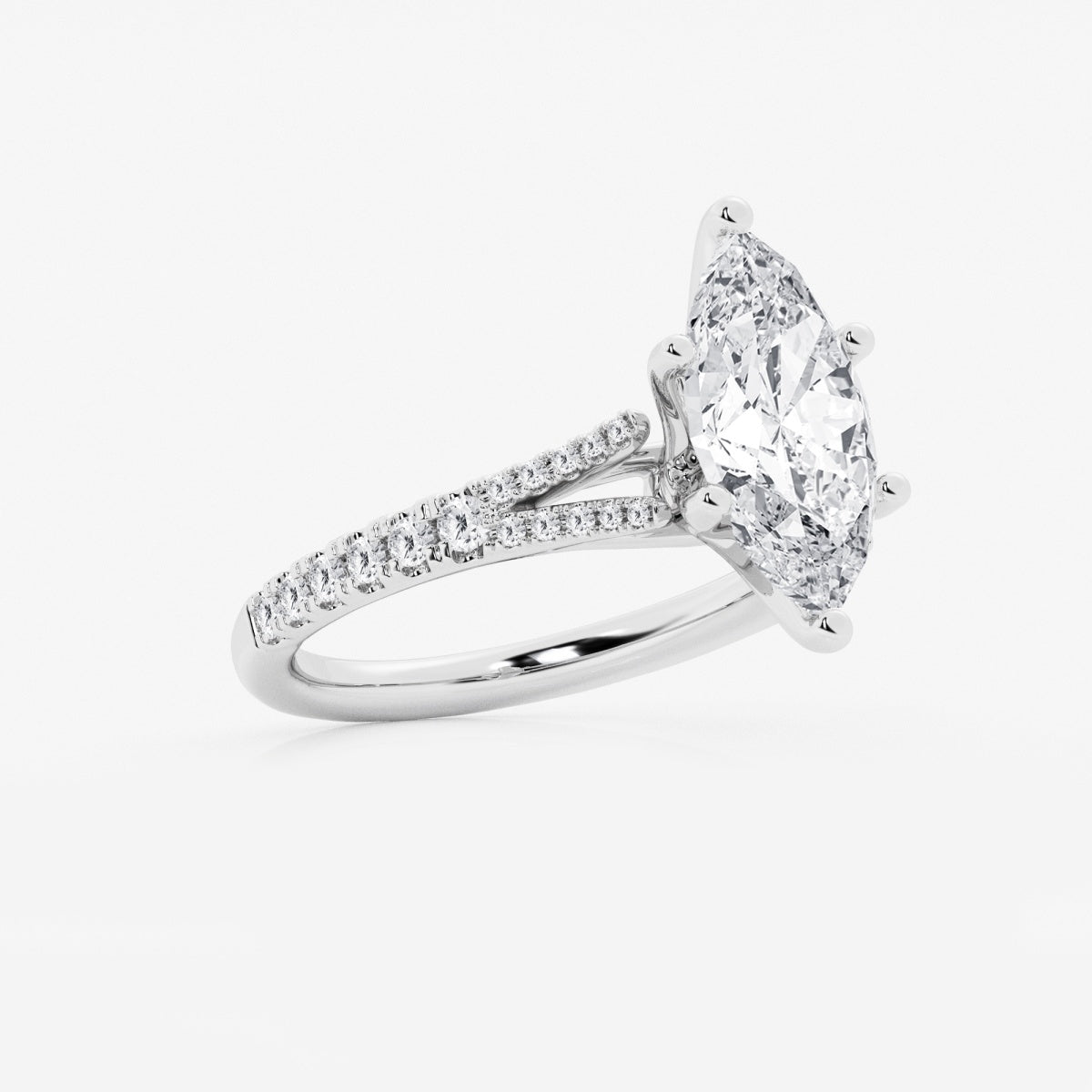 Amelia - Split Shank Side Stones Engagement Ring