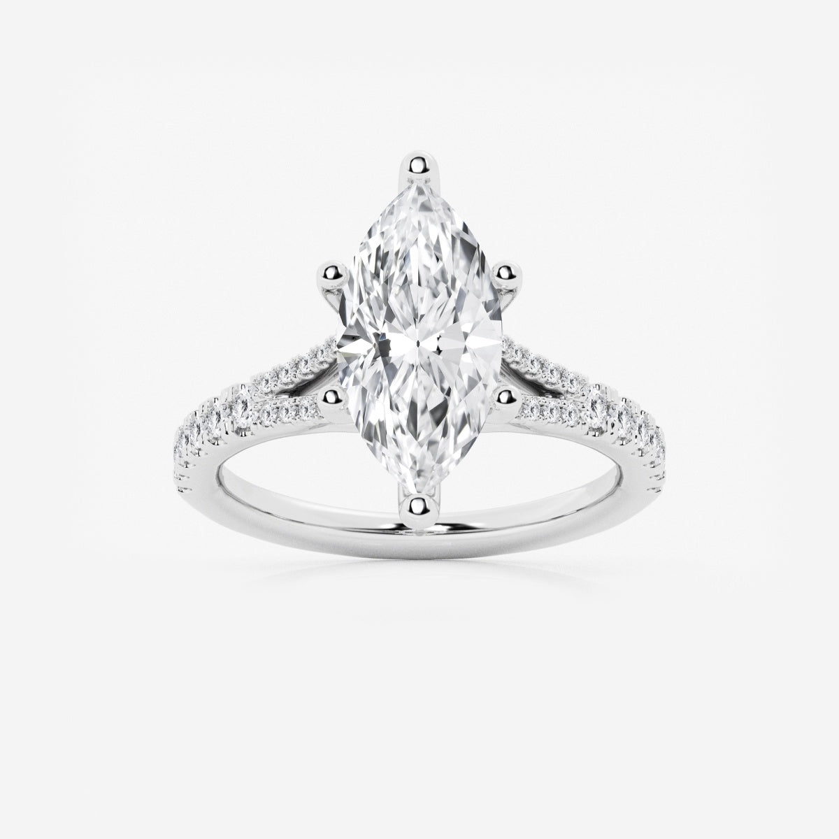 Amelia - Split Shank Side Stones Engagement Ring