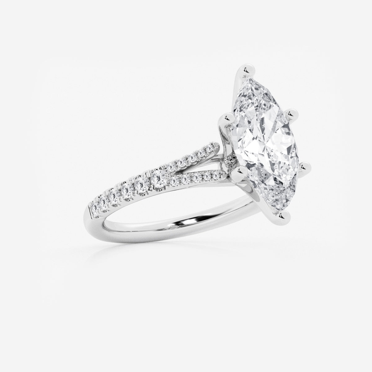 Amelia - Split Shank Side Stones Engagement Ring