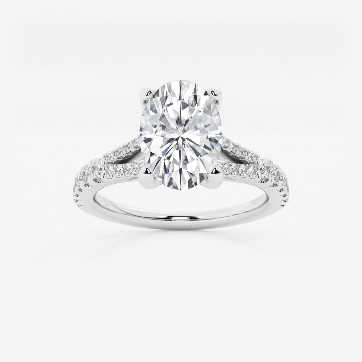 Amelia - Split Shank Side Stones Engagement Ring