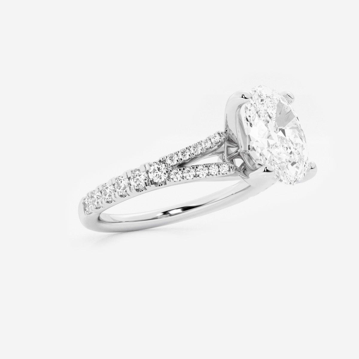 Amelia - Split Shank Side Stones Engagement Ring