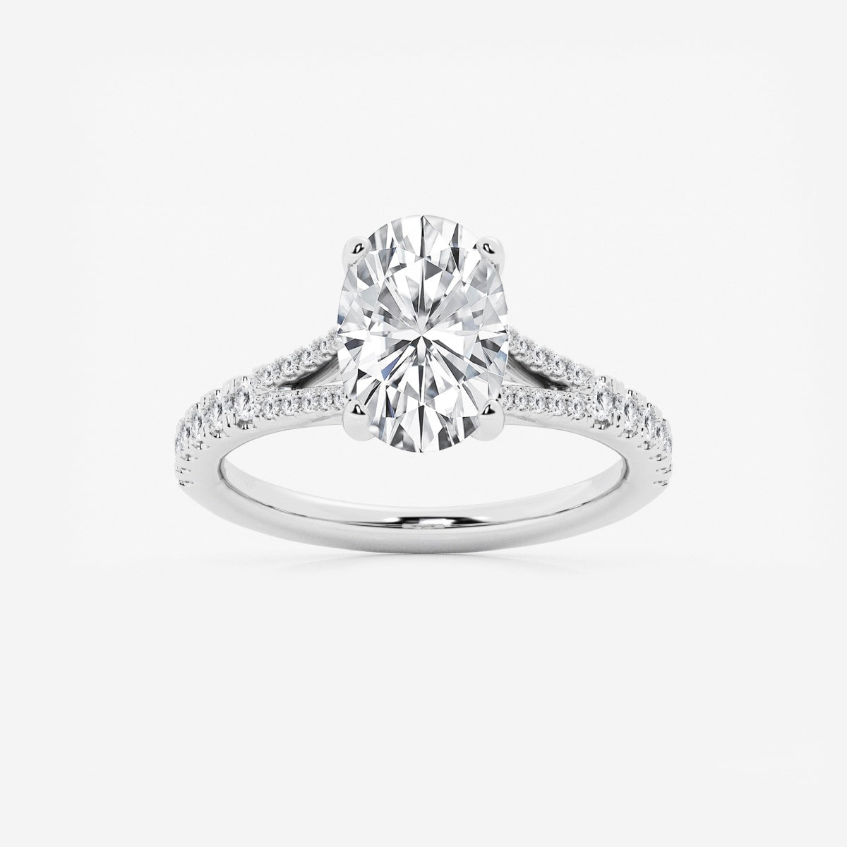 Amelia - Split Shank Side Stones Engagement Ring