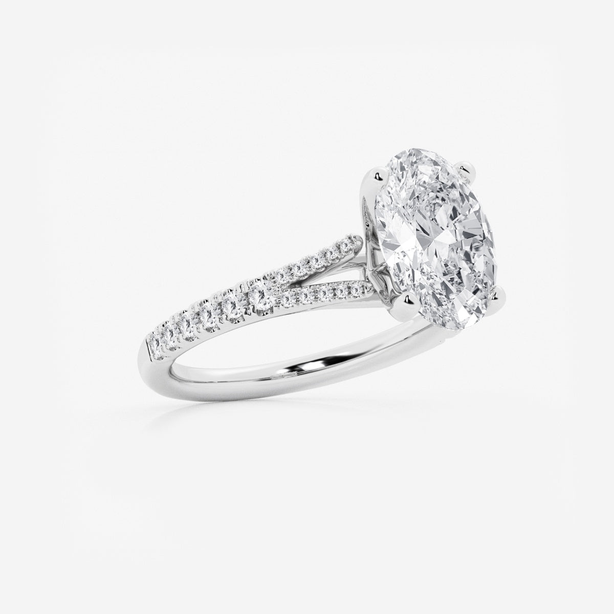 Amelia - Split Shank Side Stones Engagement Ring