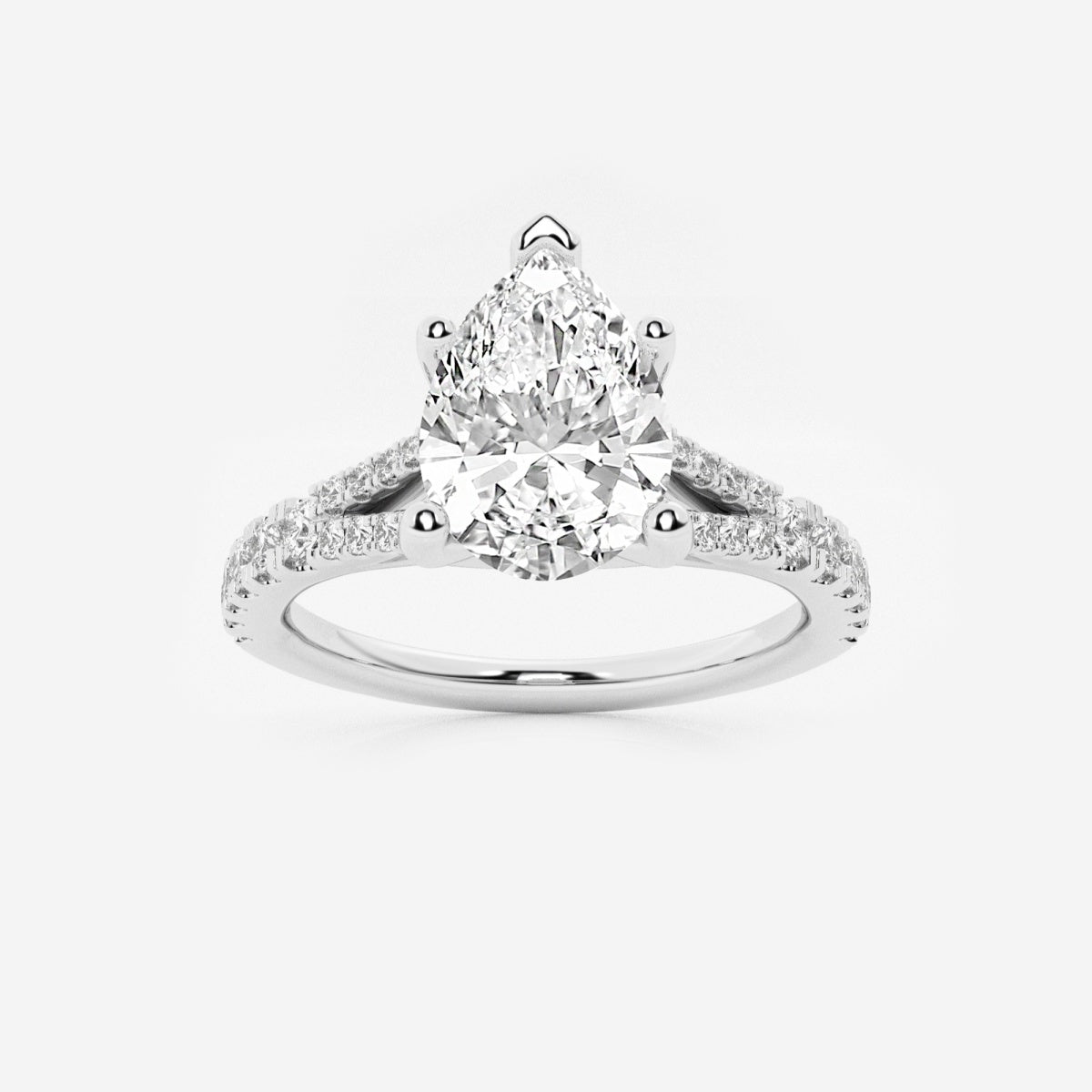 Amelia - Split Shank Side Stones Engagement Ring