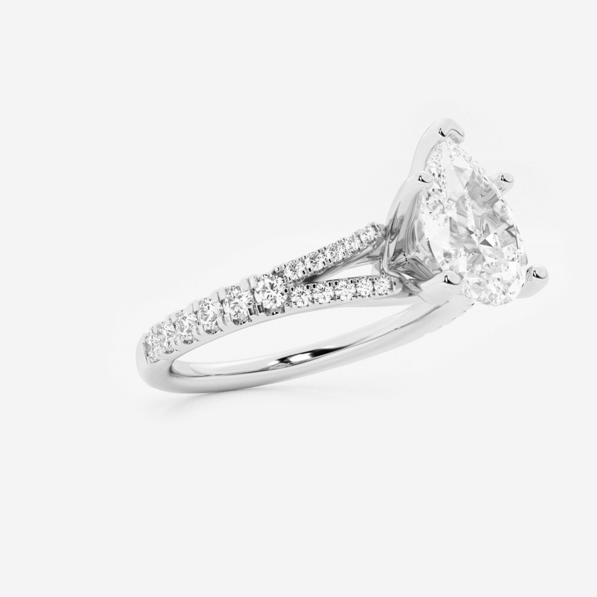 Amelia - Split Shank Side Stones Engagement Ring