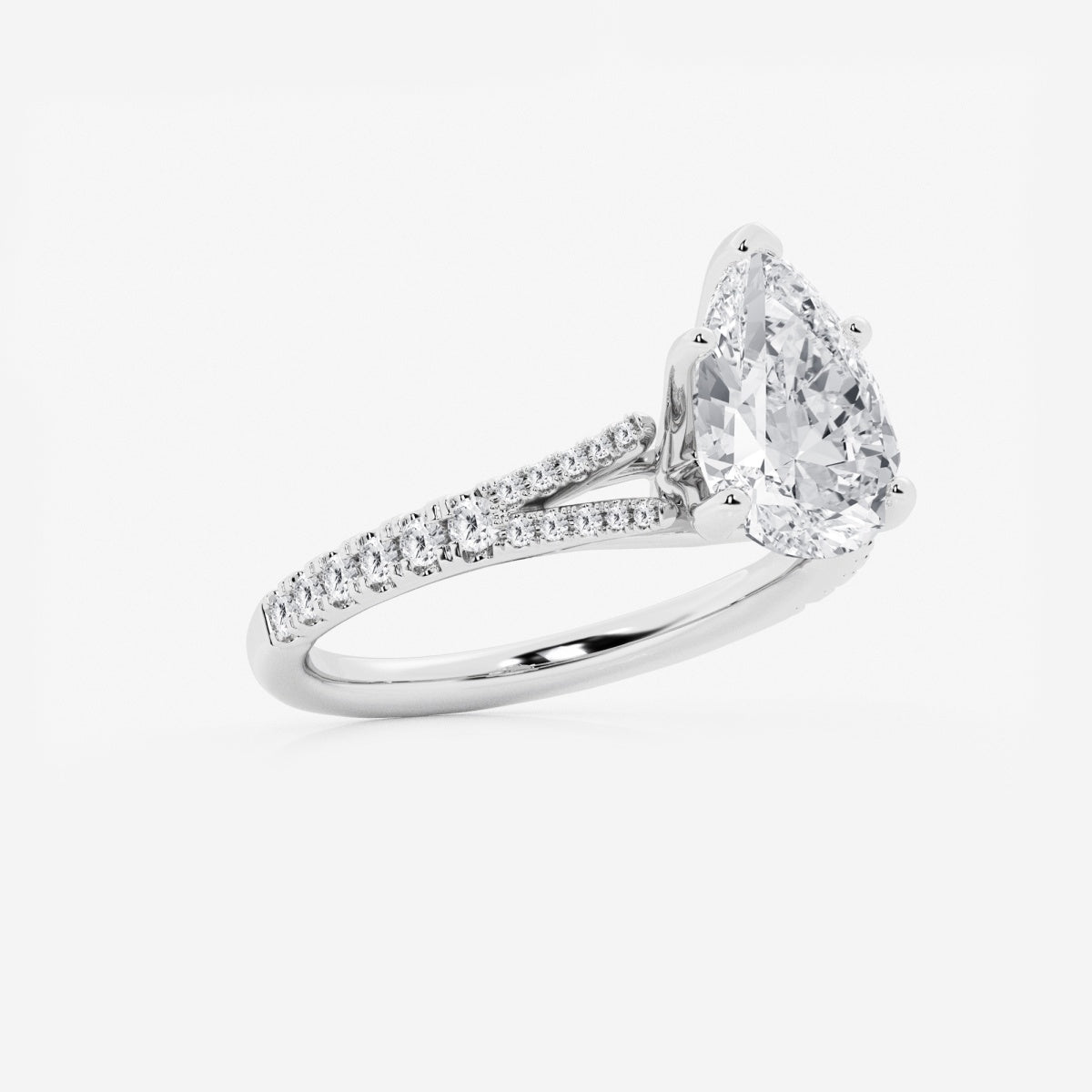 Amelia - Split Shank Side Stones Engagement Ring