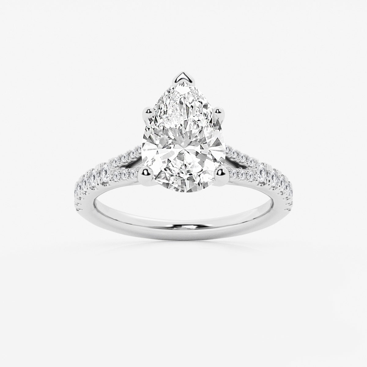 Amelia - Split Shank Side Stones Engagement Ring