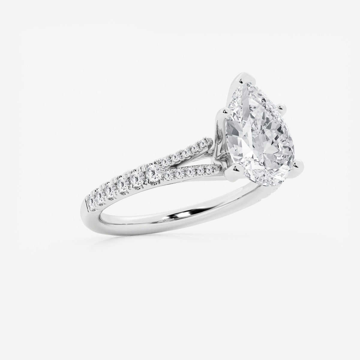 Amelia - Split Shank Side Stones Engagement Ring