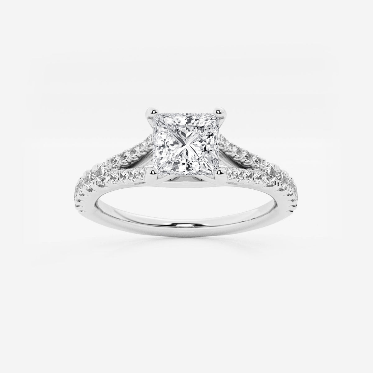 Amelia - Split Shank Side Stones Engagement Ring