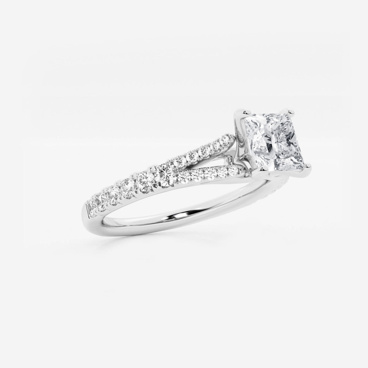 Amelia - Split Shank Side Stones Engagement Ring