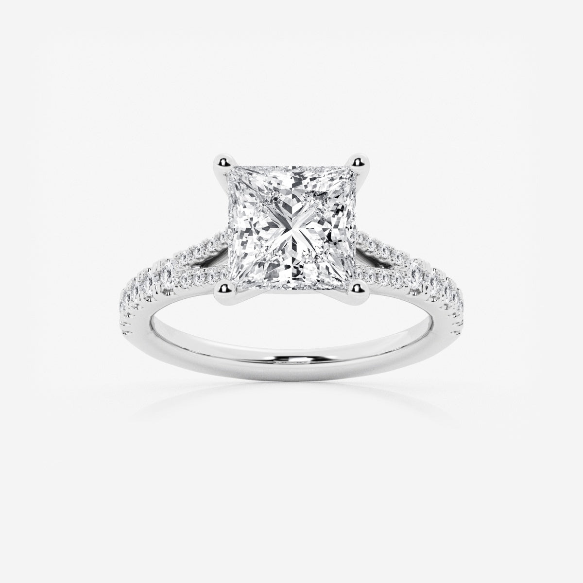 Amelia - Split Shank Side Stones Engagement Ring