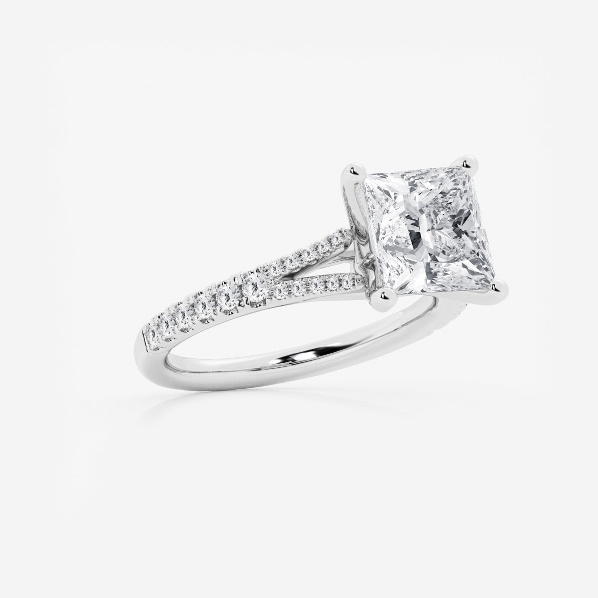 Amelia - Split Shank Side Stones Engagement Ring