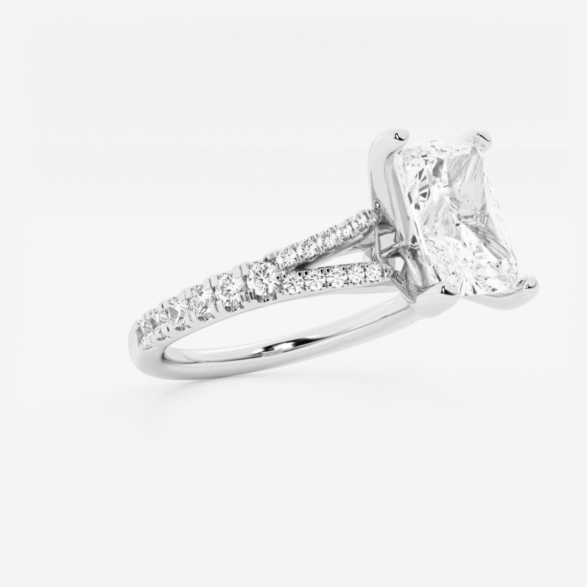 Amelia - Split Shank Side Stones Engagement Ring