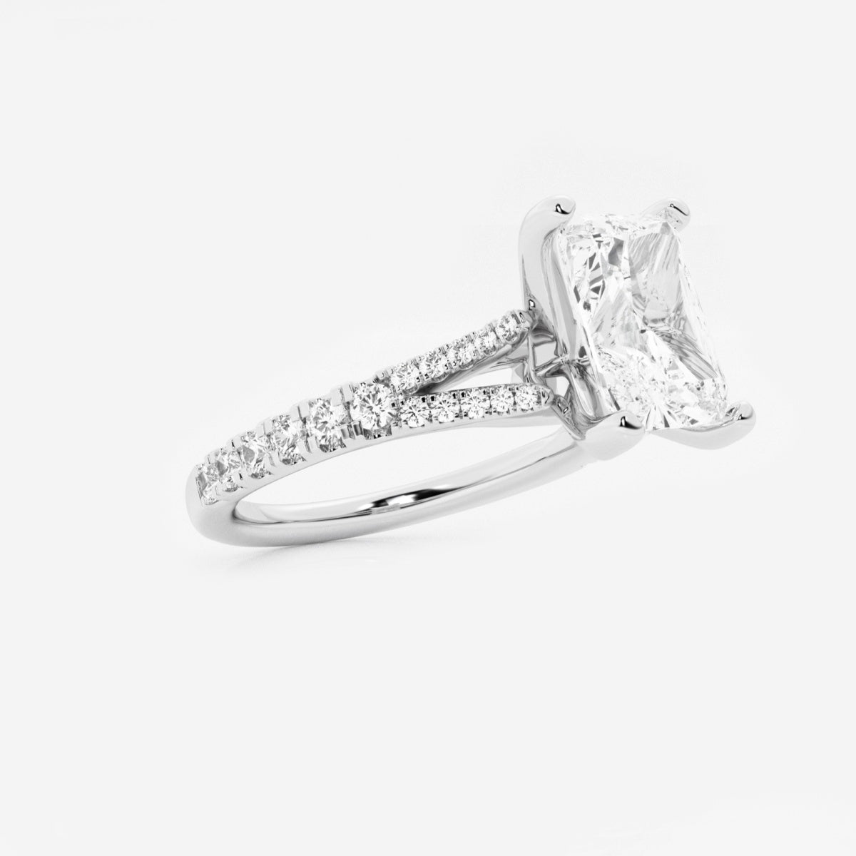 Amelia - Split Shank Side Stones Engagement Ring