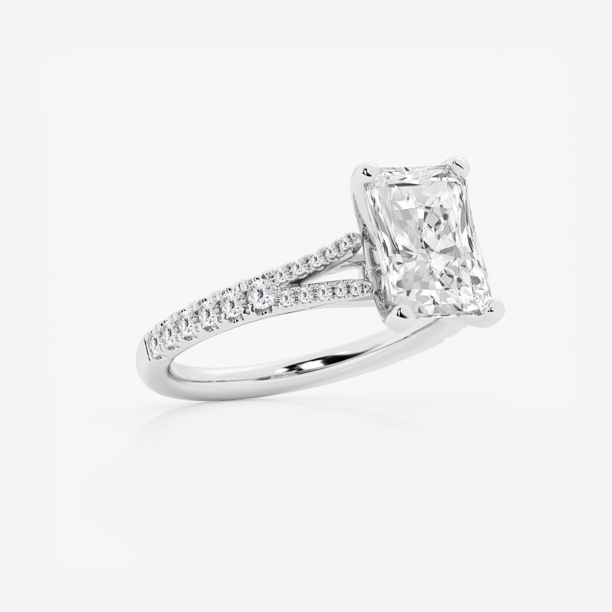 Amelia - Split Shank Side Stones Engagement Ring