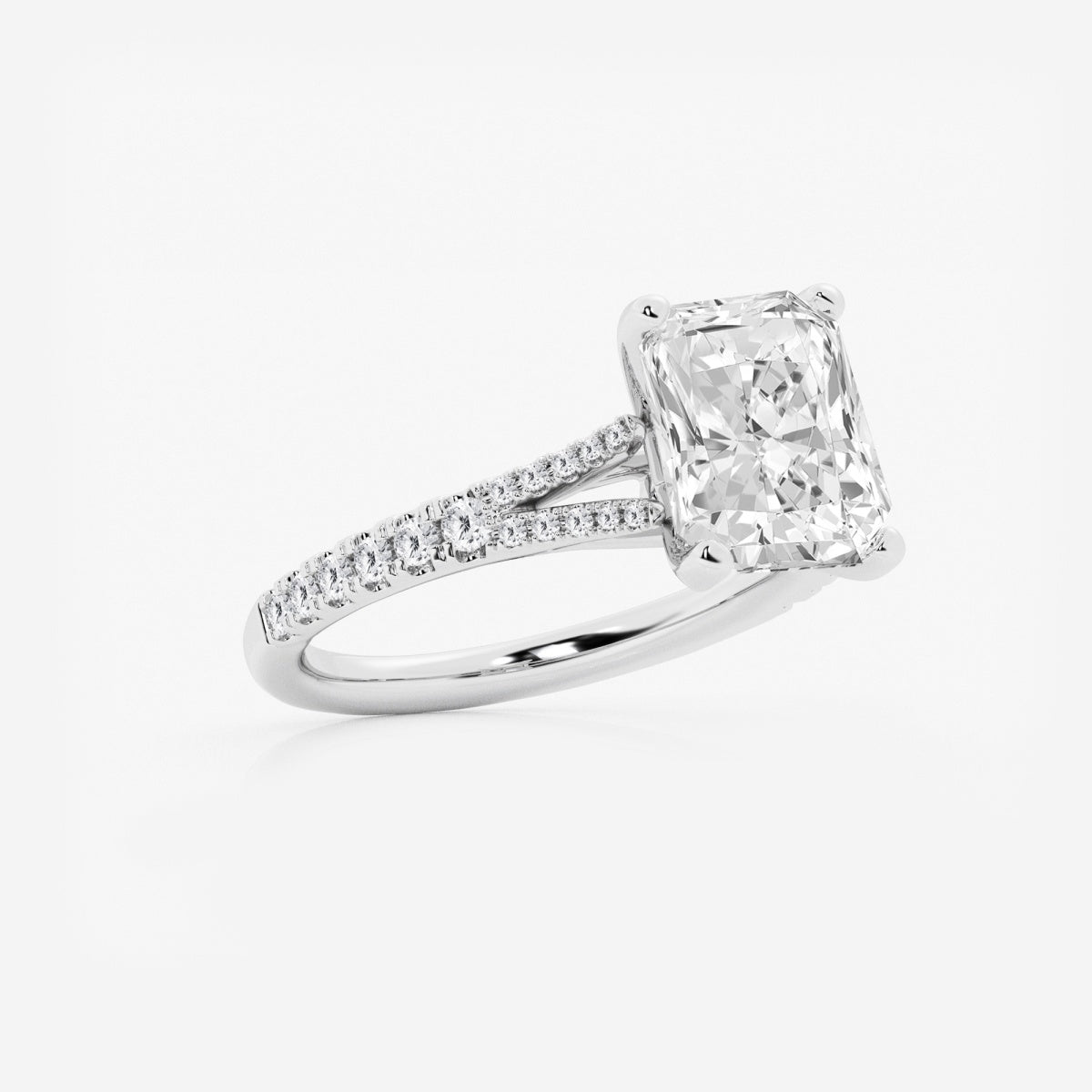 Amelia - Split Shank Side Stones Engagement Ring