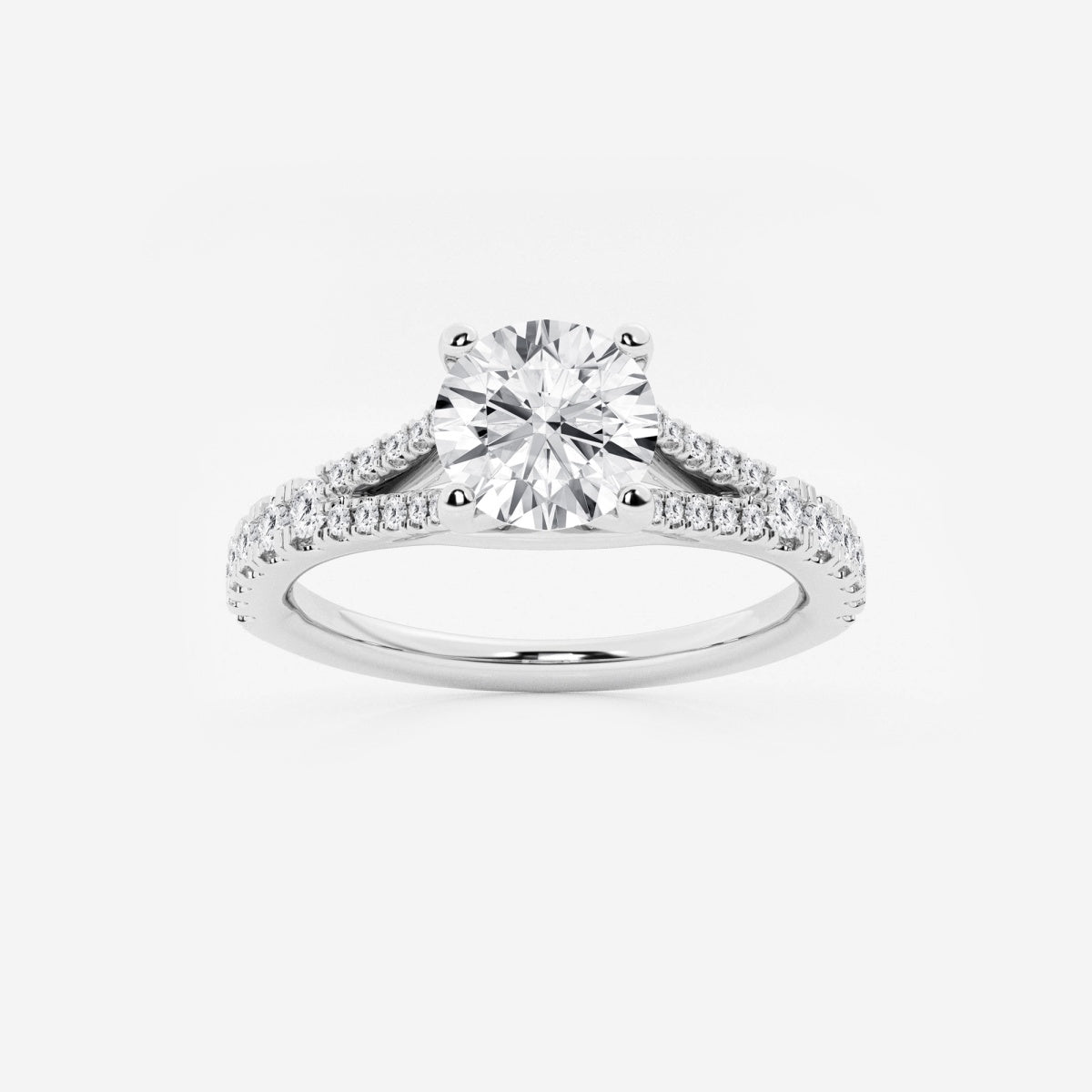 Amelia - Split Shank Side Stones Engagement Ring