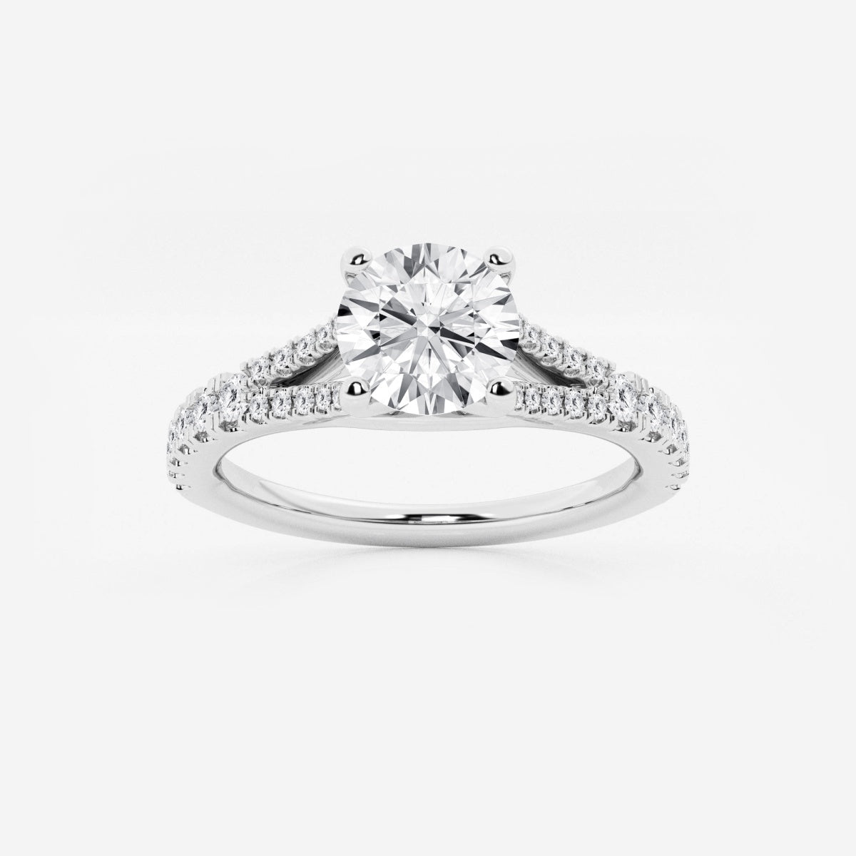 Amelia - Split Shank Side Stones Engagement Ring