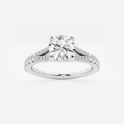 Amelia - Split Shank Side Stones Engagement Ring