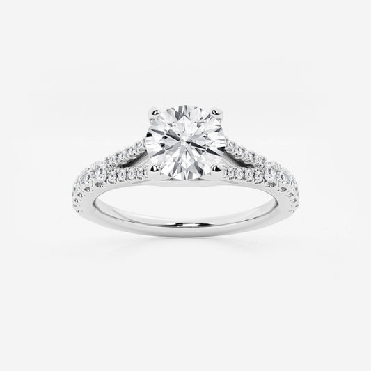 Amelia - Split Shank Side Stones Engagement Ring