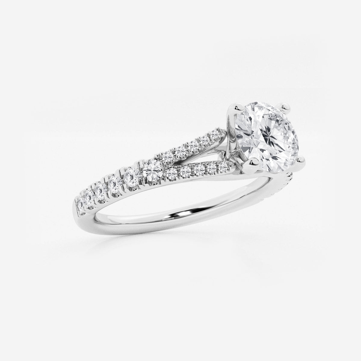 Amelia - Split Shank Side Stones Engagement Ring