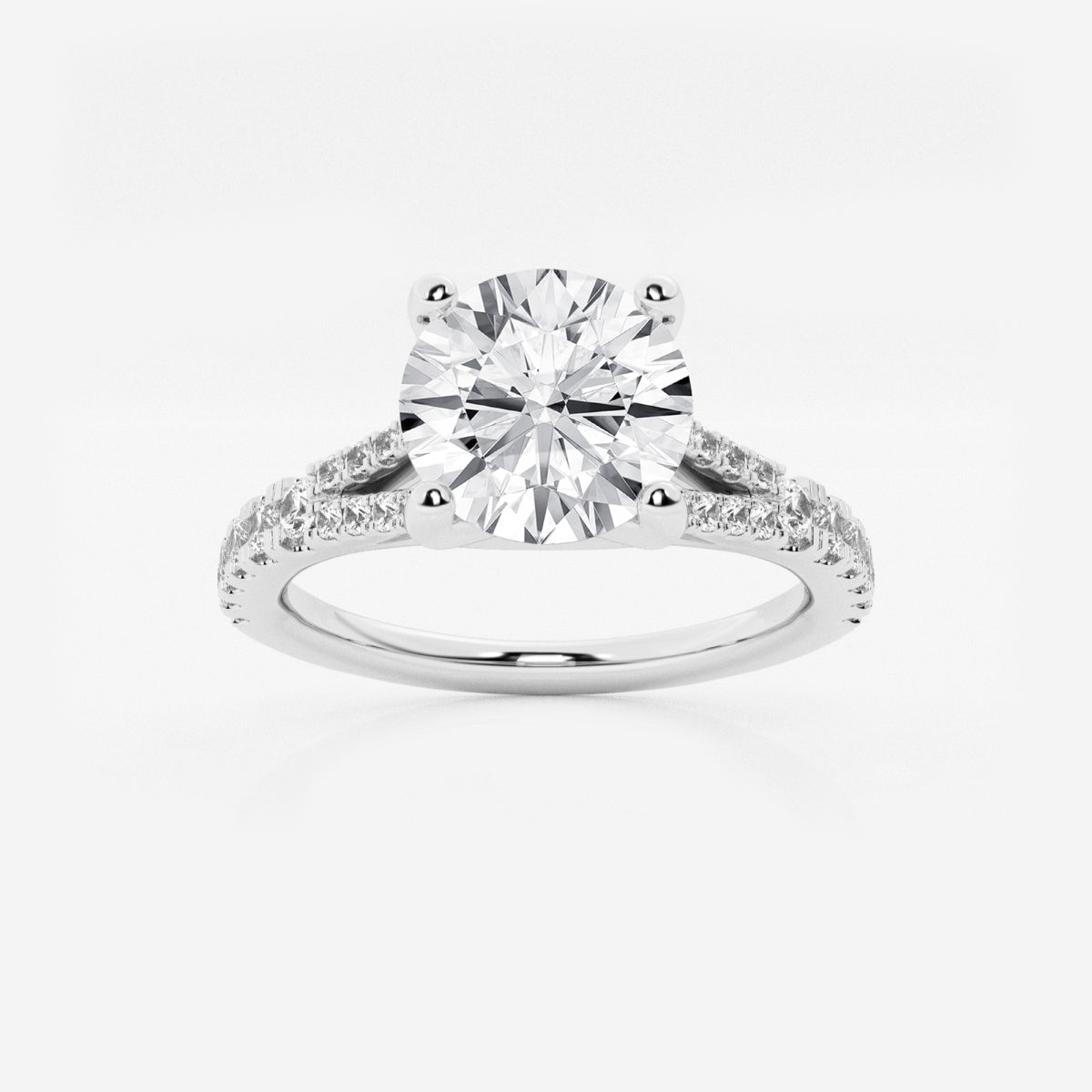 Amelia - Split Shank Side Stones Engagement Ring