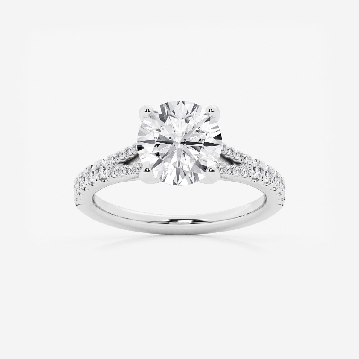 Amelia - Split Shank Side Stones Engagement Ring