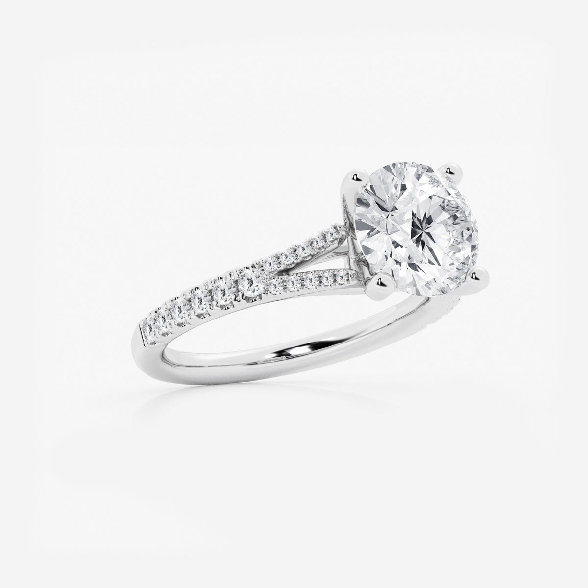 Amelia - Split Shank Side Stones Engagement Ring