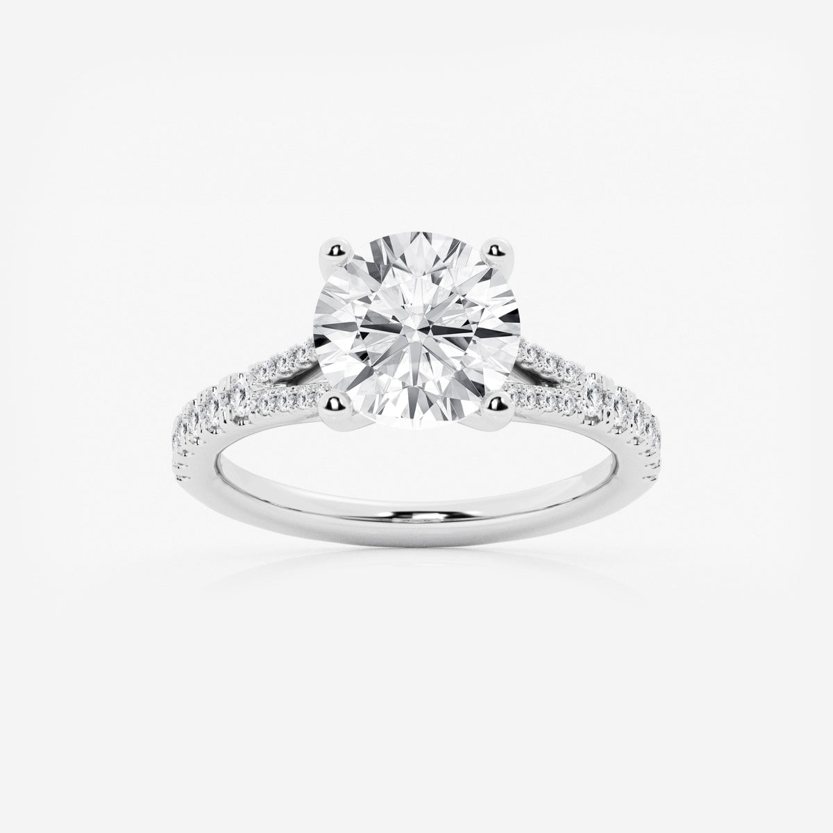 Amelia - Split Shank Side Stones Engagement Ring