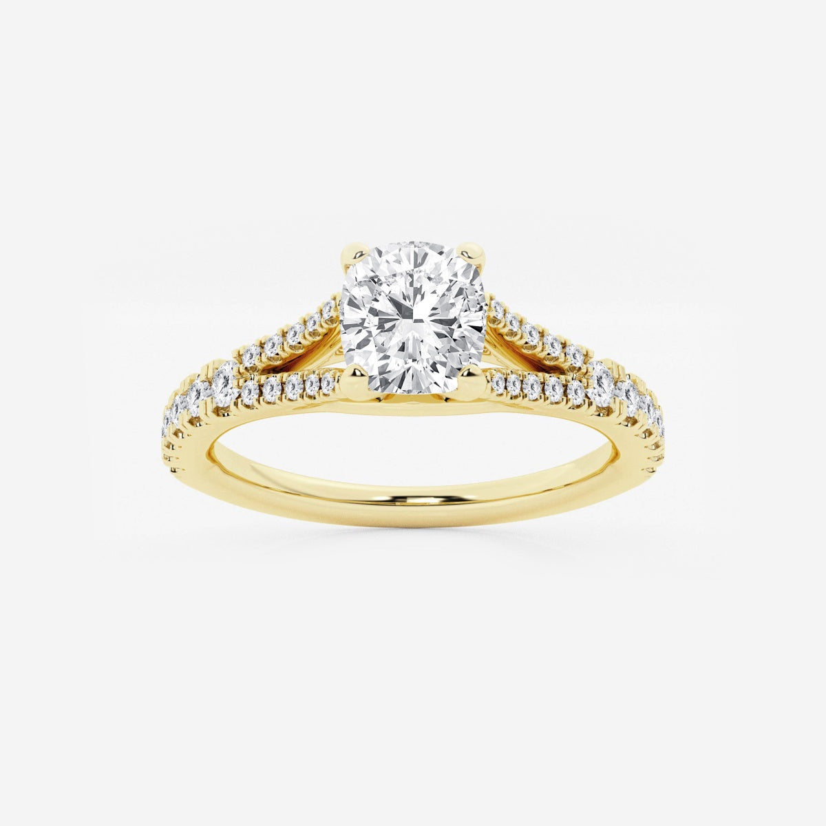 Amelia - Split Shank Side Stones Engagement Ring