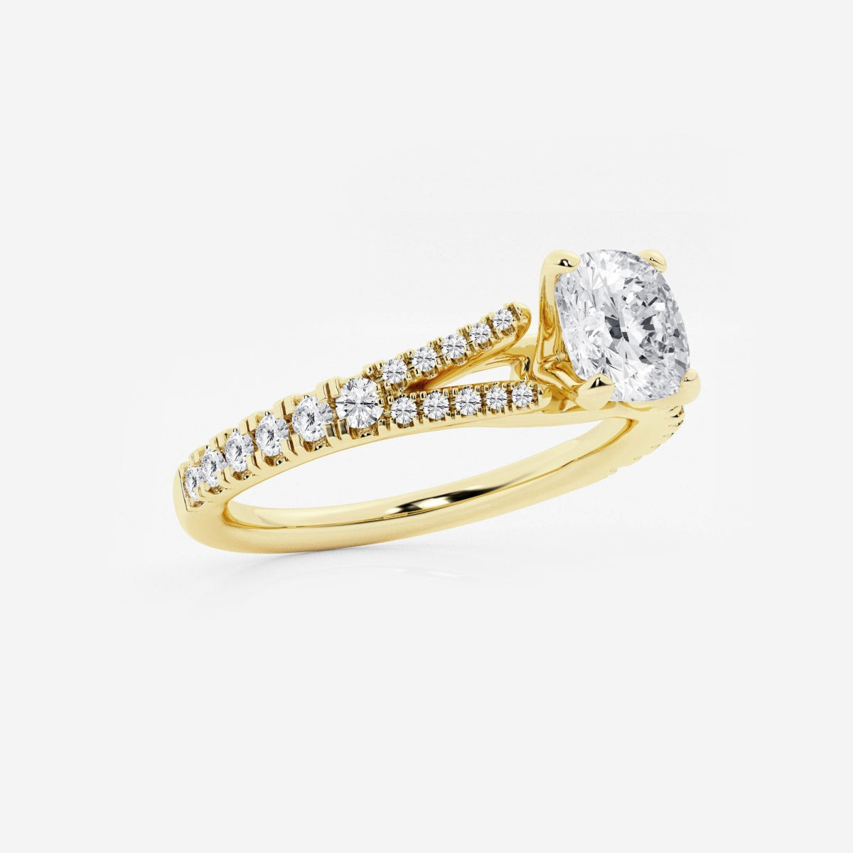 Amelia - Split Shank Side Stones Engagement Ring