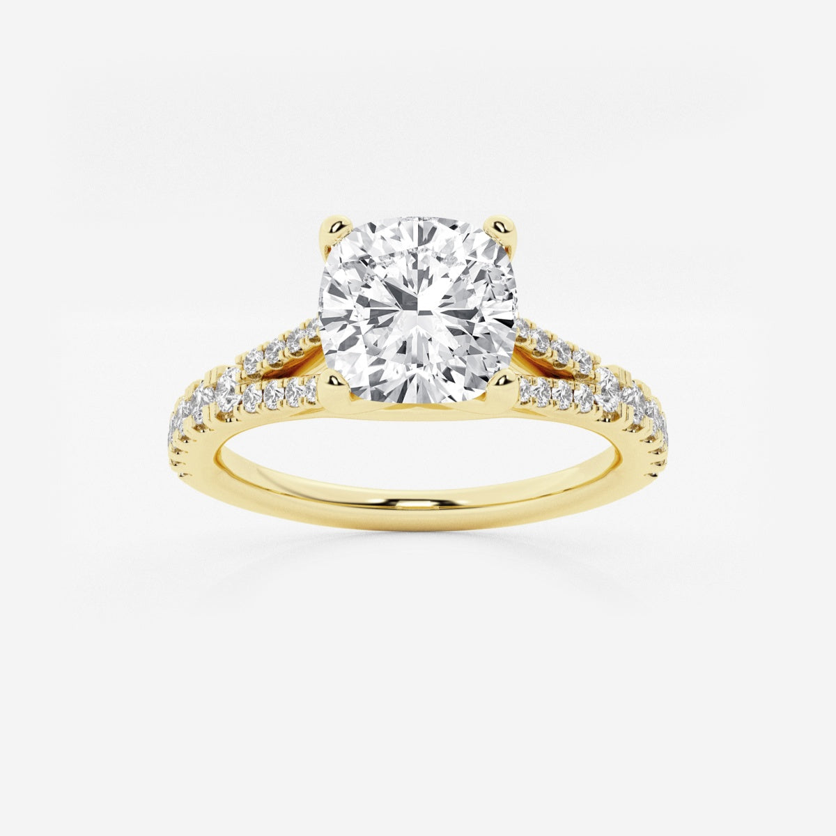 Amelia - Split Shank Side Stones Engagement Ring