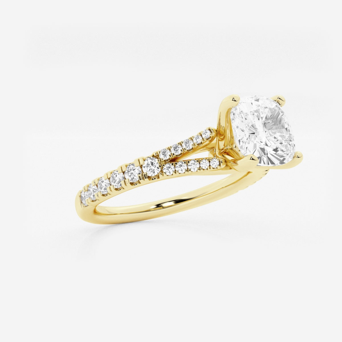 Amelia - Split Shank Side Stones Engagement Ring