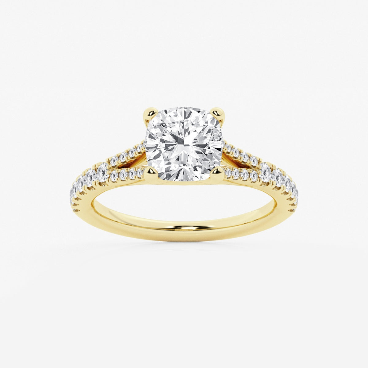 Amelia - Split Shank Side Stones Engagement Ring