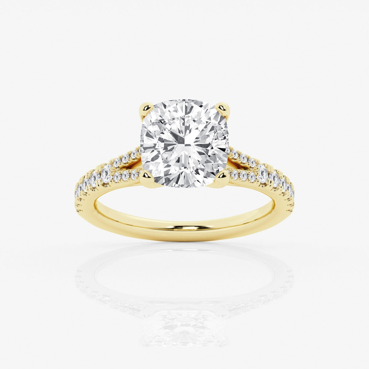 Amelia - Split Shank Side Stones Engagement Ring