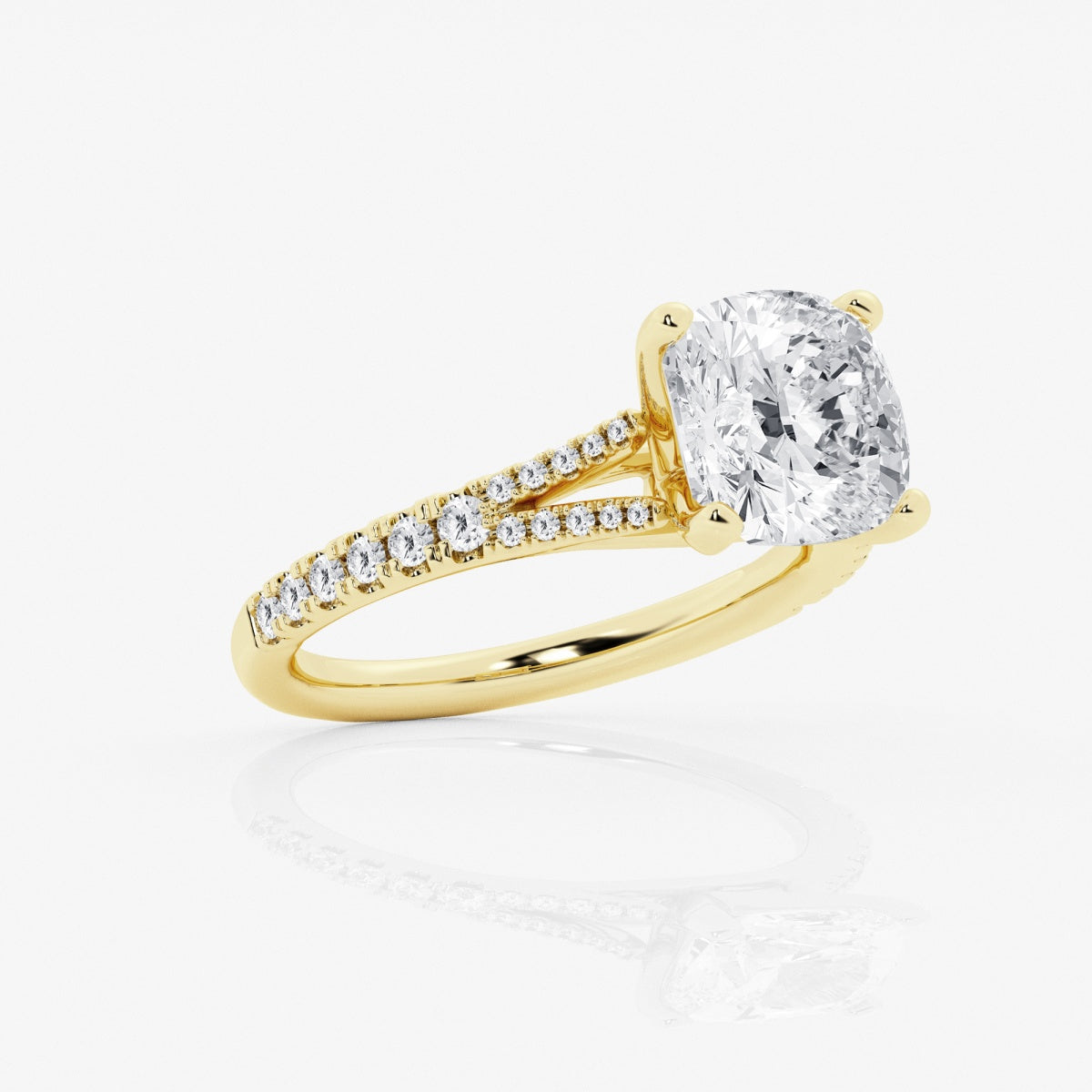 Amelia - Split Shank Side Stones Engagement Ring