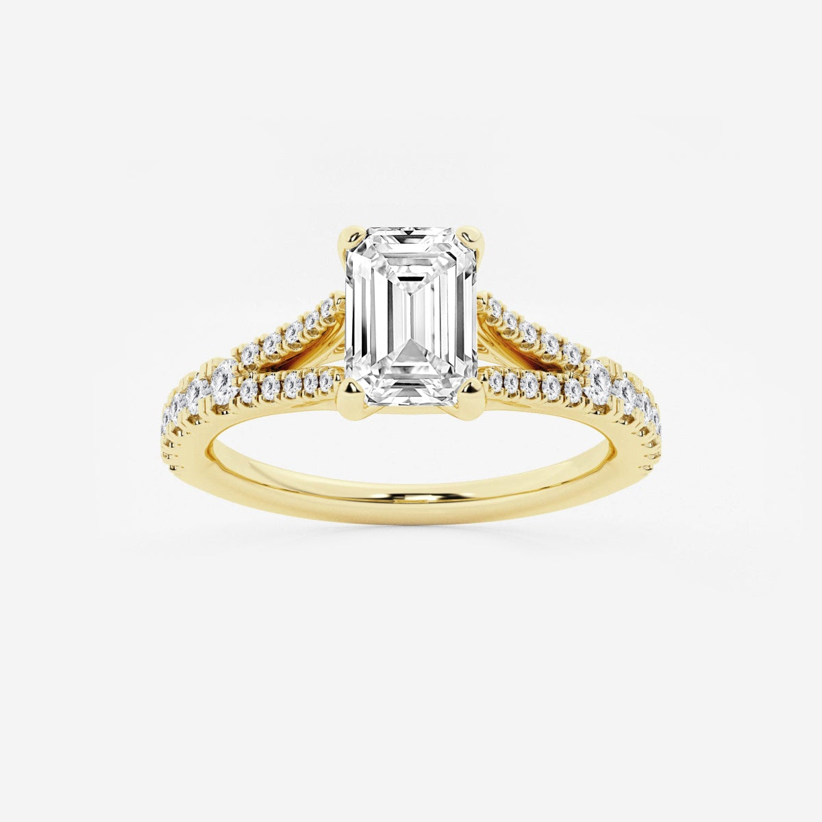 Amelia - Split Shank Side Stones Engagement Ring