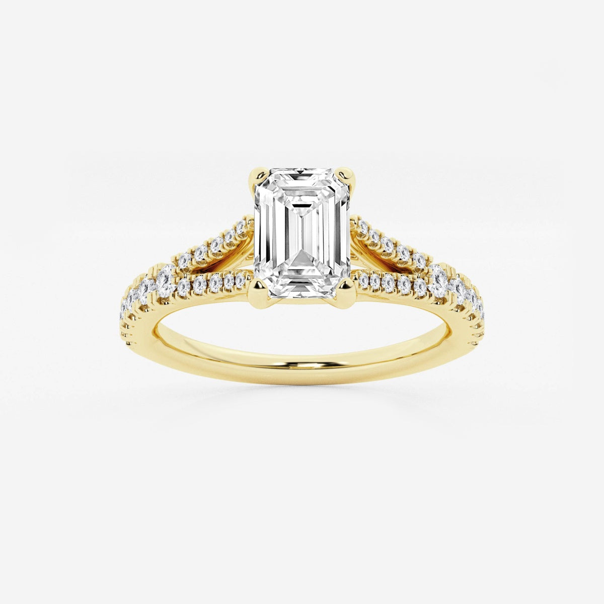 Amelia - Split Shank Side Stones Engagement Ring