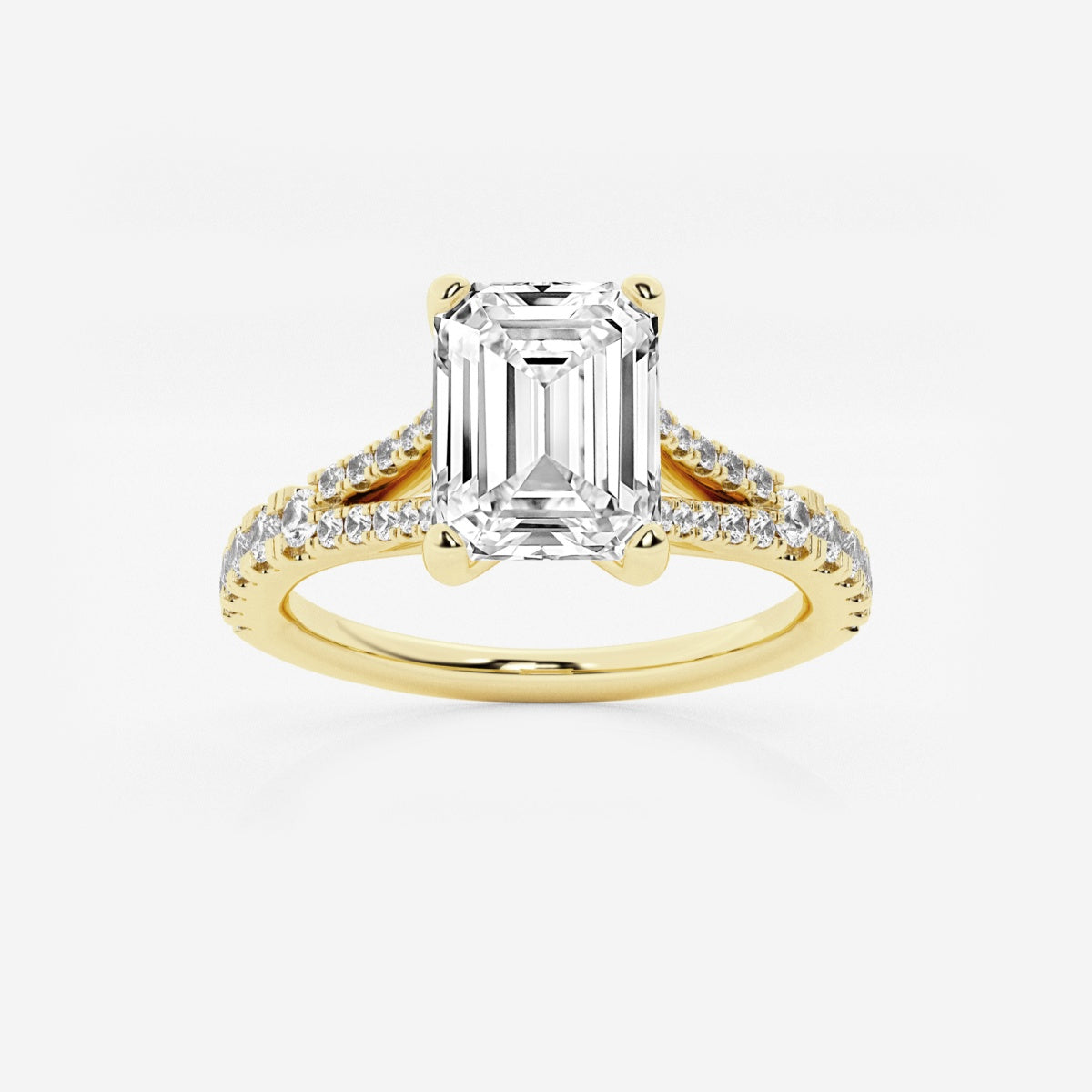 Amelia - Split Shank Side Stones Engagement Ring