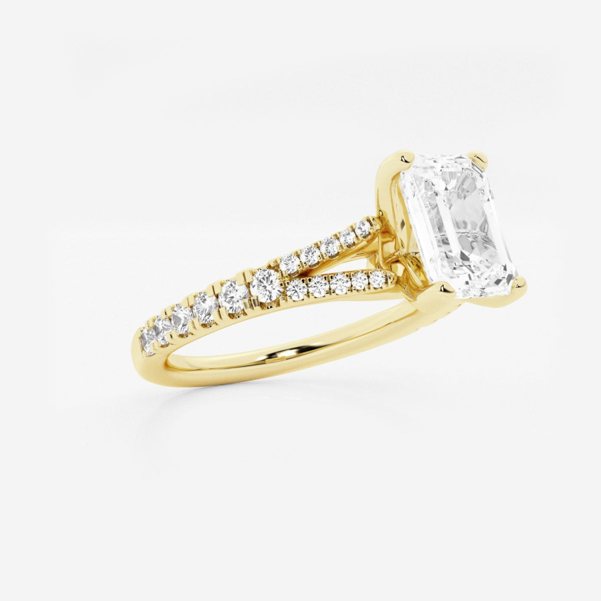 Amelia - Split Shank Side Stones Engagement Ring