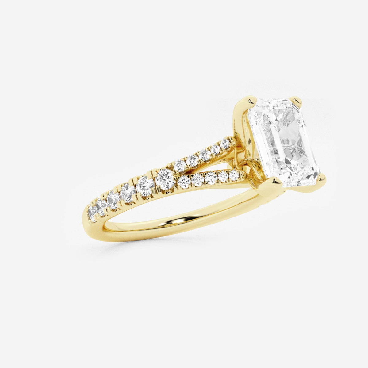 Amelia - Split Shank Side Stones Engagement Ring