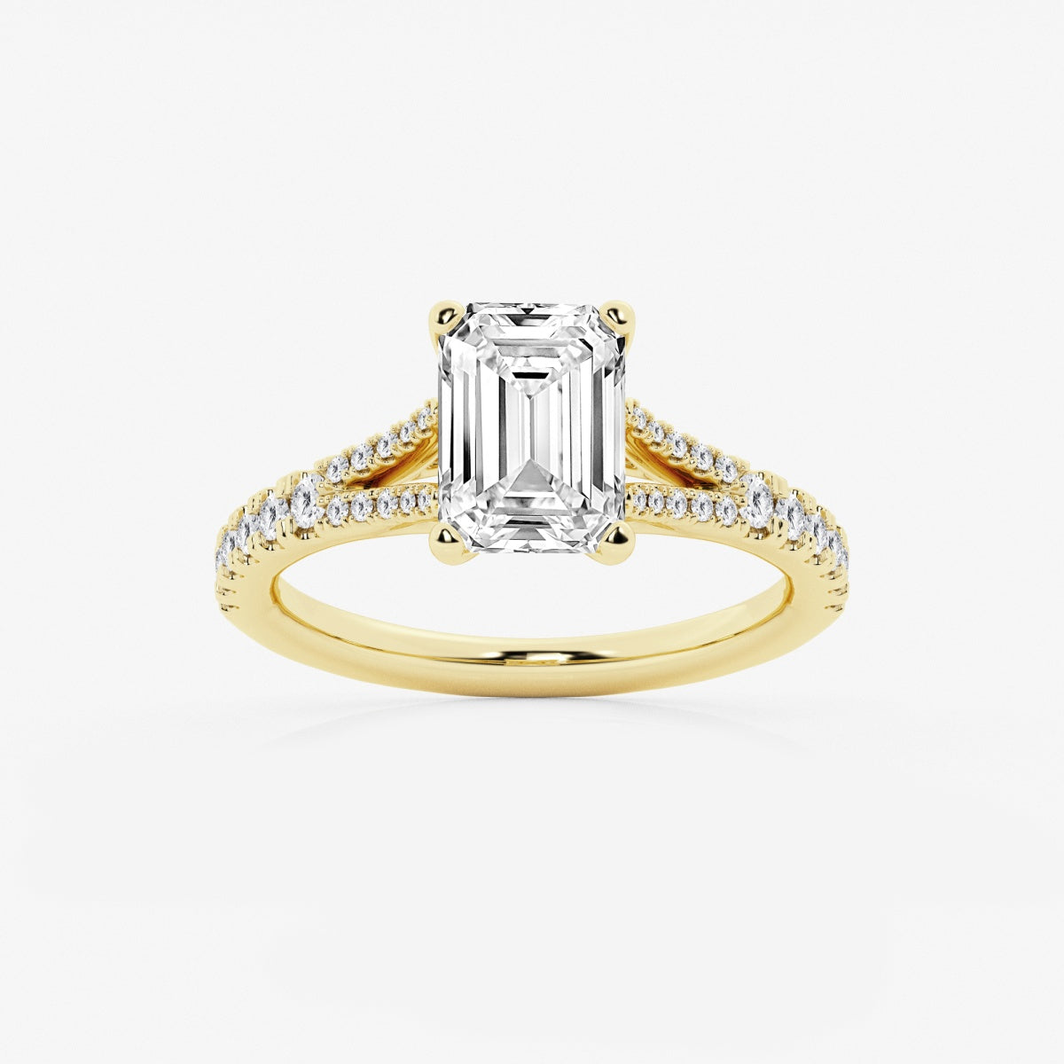 Amelia - Split Shank Side Stones Engagement Ring