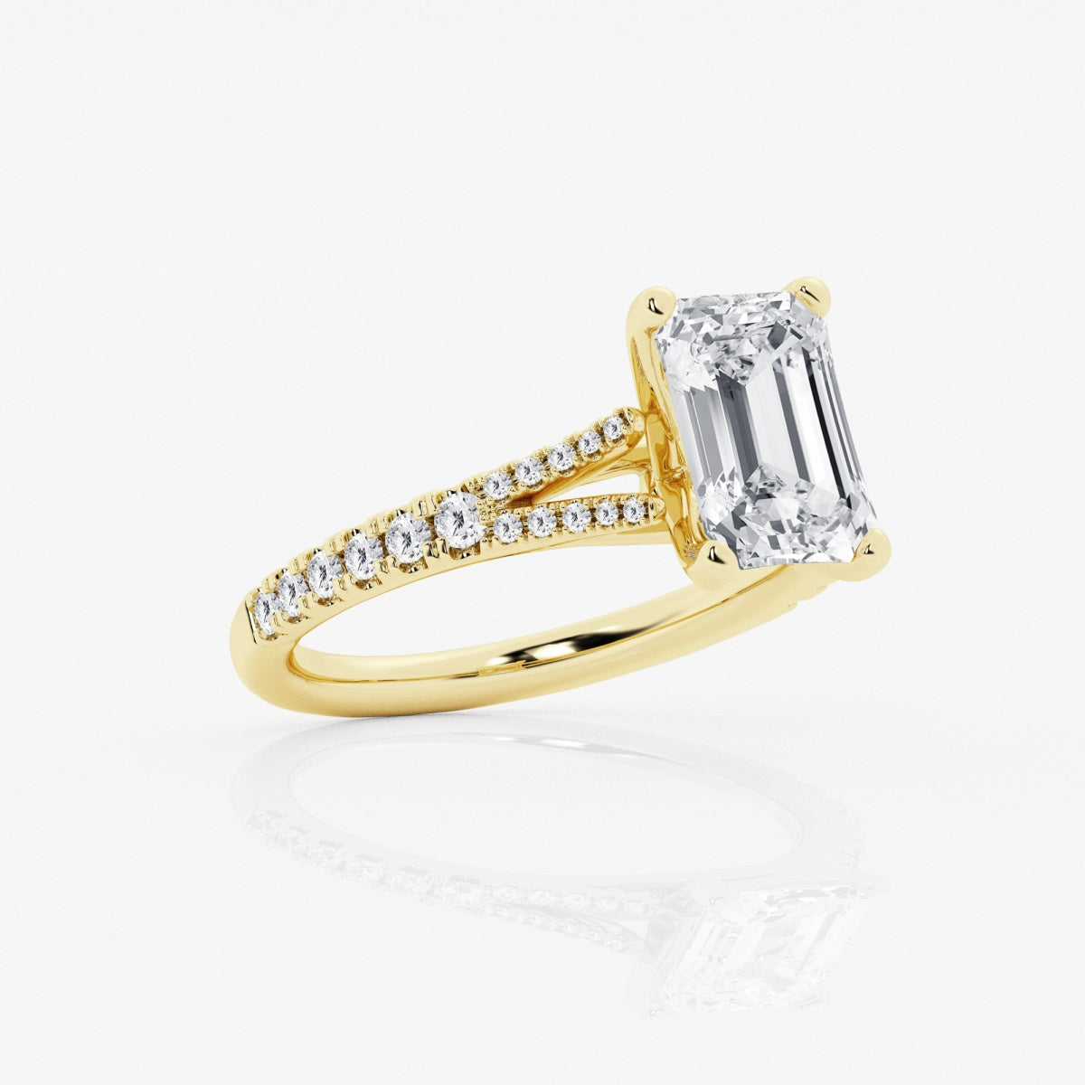 Amelia - Split Shank Side Stones Engagement Ring