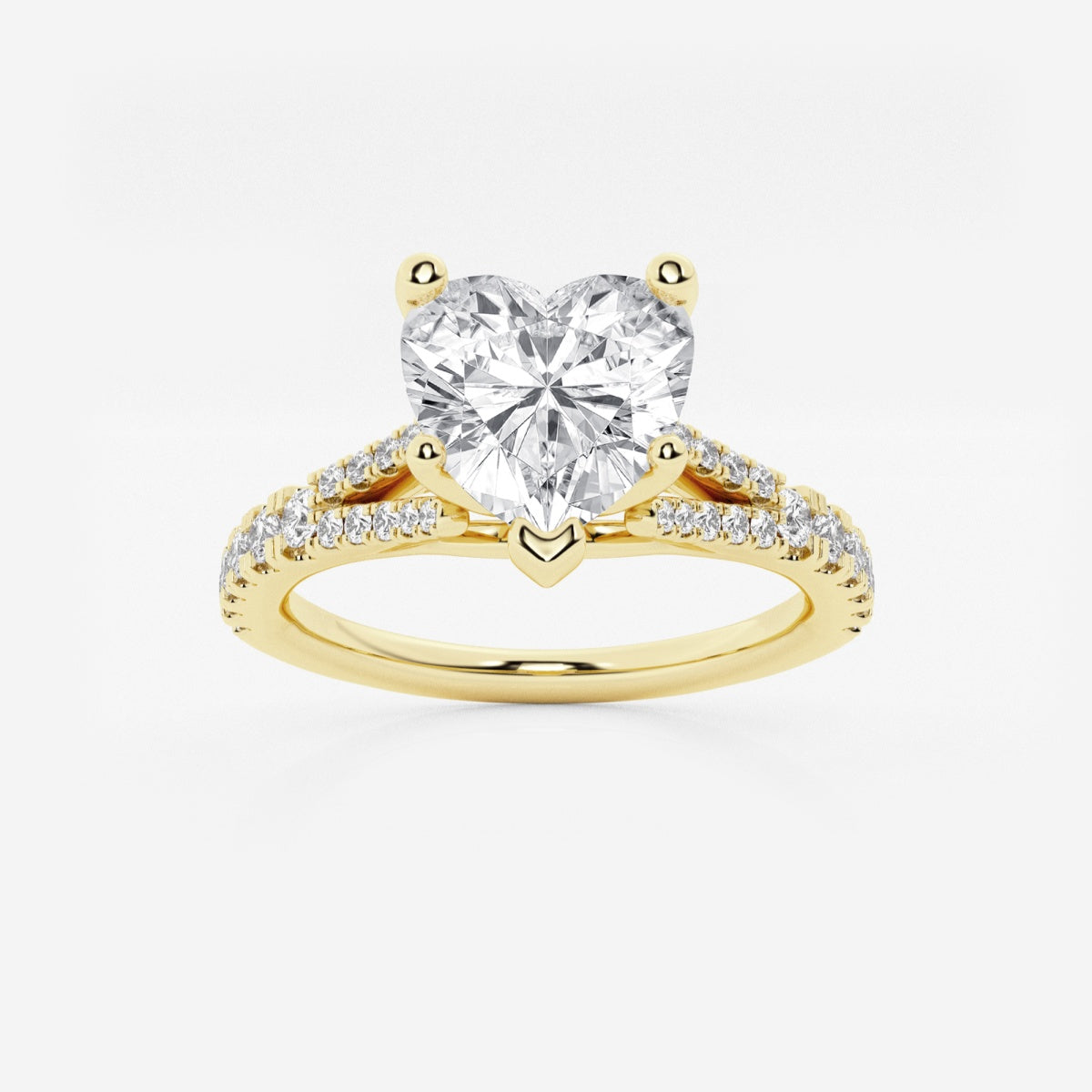 Amelia - Split Shank Side Stones Engagement Ring