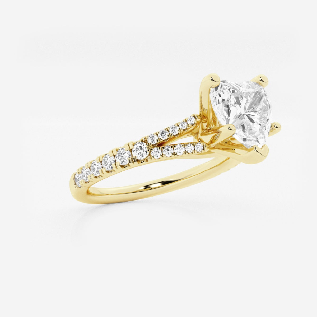 Amelia - Split Shank Side Stones Engagement Ring